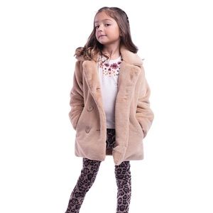 NWT IMOGA Collection Elinor Caramel Faux Fur Coat
